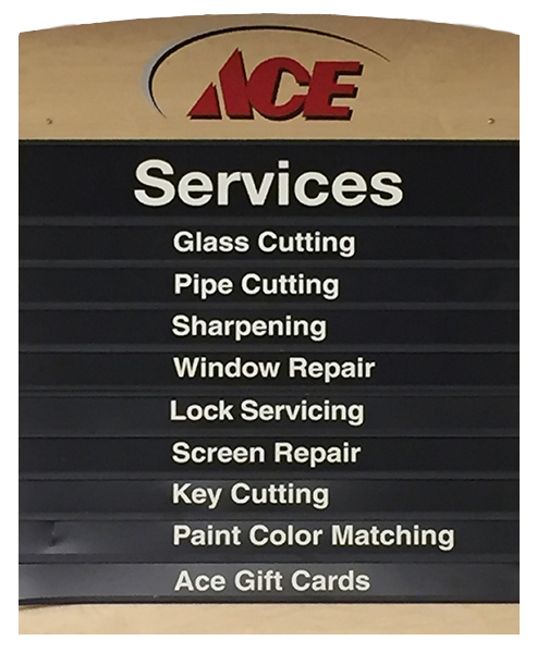 ACE services listing